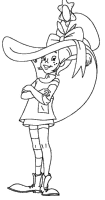 A coloring page of pippi longstocking